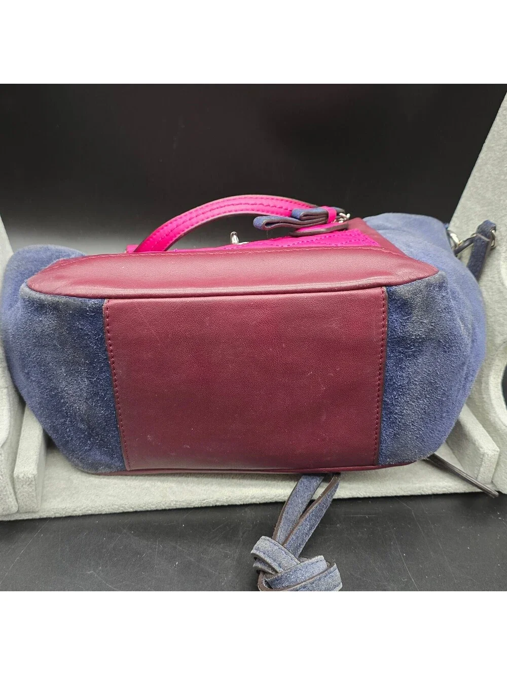 COACH Y2K Colorblock Mixed Media Mini Tote  Suede Quilted Leather